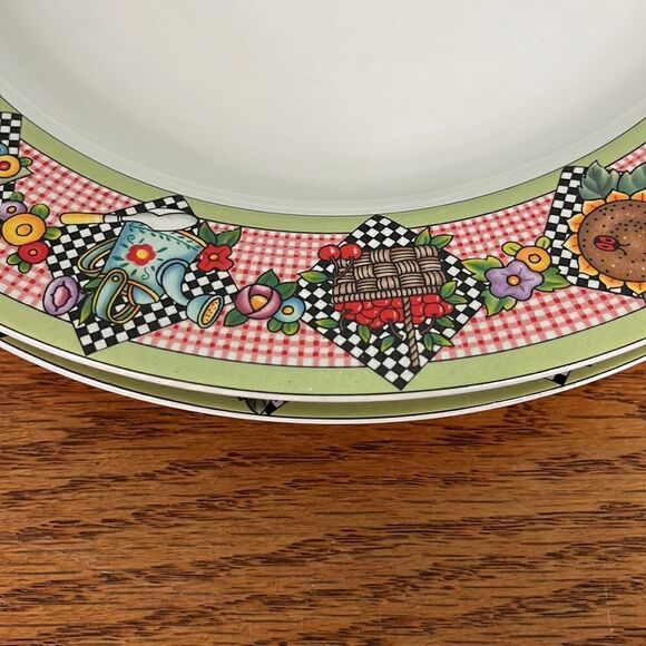 Vintage Sakura Mary Engelbreit Garden Time Plates set 2 spring summer - Picture 3 of 5